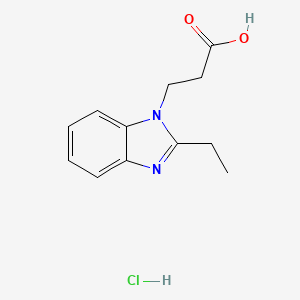 molecular formula C12H15ClN2O2 B3078593 3-(2-乙基苯并咪唑-1-基)-丙酸盐酸盐 CAS No. 1052528-77-4