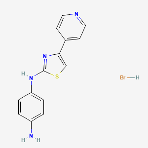 molecular formula C14H13BrN4S B3078600 N-(4-Pyridin-4-YL-1,3-thiazol-2-YL)benzene-1,4-diamine hydrobromide CAS No. 1052530-79-6