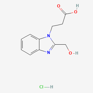 molecular formula C11H13ClN2O3 B3078607 3-(2-Hydroxymethyl-benzoimidazol-1-yl)-propionic acid hydrochloride CAS No. 1052533-01-3