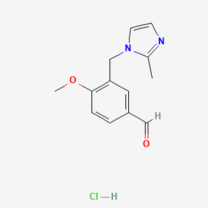 molecular formula C13H15ClN2O2 B3078608 4-甲氧基-3-(2-甲基-咪唑-1-基甲基)-苯甲醛盐酸盐 CAS No. 1052533-75-1