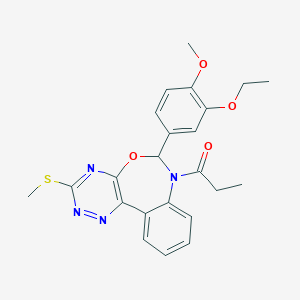 6-(3-Ethoxy-4-methoxyphenyl)-3-(methylsulfanyl)-7-propionyl-6,7-dihydro[1,2,4]triazino[5,6-d][3,1]benzoxazepine