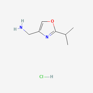 molecular formula C7H13ClN2O B3078633 (2-Isopropyloxazol-4-yl)methanamine hydrochloride CAS No. 1052546-96-9