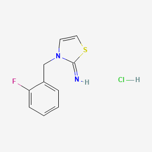molecular formula C10H10ClFN2S B3078640 3-[(2-Fluorophenyl)methyl]-2,3-dihydro-1,3-thiazol-2-imine hydrochloride CAS No. 1052551-96-8