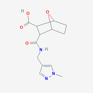 molecular formula C13H17N3O4 B3078659 3-{[(1-methyl-1H-pyrazol-4-yl)methyl]carbamoyl}-7-oxabicyclo[2.2.1]heptane-2-carboxylic acid CAS No. 1052561-25-7