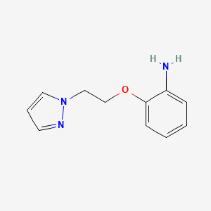 molecular formula C11H13N3O B3078667 2-(2-吡唑-1-基-乙氧基)-苯胺 CAS No. 1052606-76-4