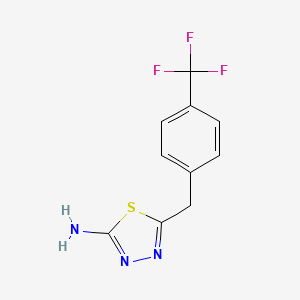 molecular formula C10H8F3N3S B3078688 5-{[4-(三氟甲基)苯基]甲基}-1,3,4-噻二唑-2-胺 CAS No. 1052694-85-5