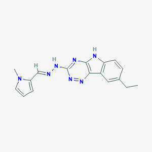 molecular formula C17H17N7 B307869 1-methyl-1H-pyrrole-2-carbaldehyde (8-ethyl-5H-[1,2,4]triazino[5,6-b]indol-3-yl)hydrazone 