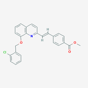 molecular formula C26H20ClNO3 B307876 Methyl 4-(2-{8-[(2-chlorobenzyl)oxy]-2-quinolinyl}vinyl)benzoate 