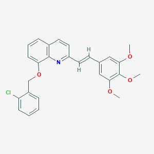 molecular formula C27H24ClNO4 B307878 8-[(2-Chlorobenzyl)oxy]-2-[2-(3,4,5-trimethoxyphenyl)vinyl]quinoline 