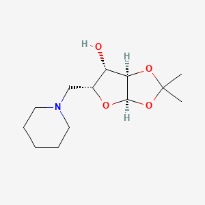 molecular formula C13H23NO4 B3078796 (3aR,5R,6S,6aR)-2,2-dimethyl-5-(piperidin-1-ylmethyl)-tetrahydro-2H-furo[2,3-d][1,3]dioxol-6-ol CAS No. 10548-71-7