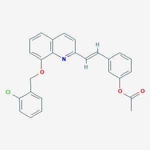 molecular formula C26H20ClNO3 B307880 3-(2-{8-[(2-Chlorobenzyl)oxy]-2-quinolinyl}vinyl)phenyl acetate 