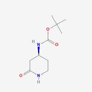 molecular formula C10H18N2O3 B3078802 (S)-叔丁基 (2-氧代哌啶-4-基)氨基甲酸酯 CAS No. 1055049-80-3