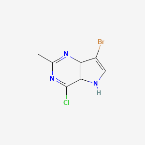 molecular formula C7H5BrClN3 B3078816 7-Bromo-4-chloro-2-methyl-5H-pyrrolo[3,2-d]pyrimidine CAS No. 1055057-39-0