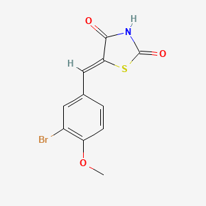 molecular formula C11H8BrNO3S B3078859 (5Z)-5-[(3-溴-4-甲氧基苯基)亚甲基]-1,3-噻唑烷-2,4-二酮 CAS No. 1055980-72-7