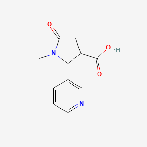 molecular formula C11H12N2O3 B3078884 1-Methyl-5-oxo-2-(pyridin-3-yl)pyrrolidine-3-carboxylic acid CAS No. 105675-04-5