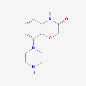 molecular formula C12H15N3O2 B3078891 8-piperazin-1-yl-4H-benzo[1,4]oxazin-3-one CAS No. 105685-36-7