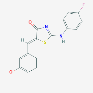 molecular formula C17H13FN2O2S B307891 (5Z)-2-(4-fluoroanilino)-5-[(3-methoxyphenyl)methylidene]-1,3-thiazol-4-one 