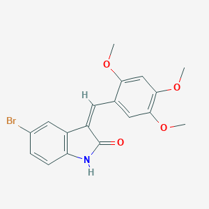 molecular formula C18H16BrNO4 B307892 5-bromo-3-(2,4,5-trimethoxybenzylidene)-1,3-dihydro-2H-indol-2-one 