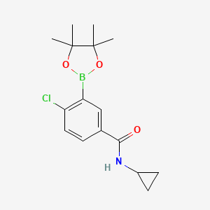 molecular formula C16H21BClNO3 B3078929 4-chloro-N-cyclopropyl-3-(4,4,5,5-tetramethyl-1,3,2-dioxaborolan-2-yl)benzamide CAS No. 1057393-55-1