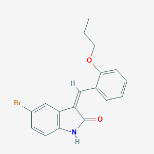 molecular formula C18H16BrNO2 B307898 5-bromo-3-(2-propoxybenzylidene)-1,3-dihydro-2H-indol-2-one 