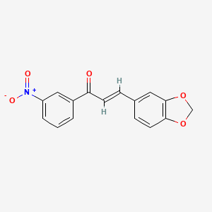 molecular formula C16H11NO5 B3079014 3-(1,3-Benzodioxol-5-yl)-1-(3-nitrophenyl)prop-2-en-1-one CAS No. 1058712-24-5