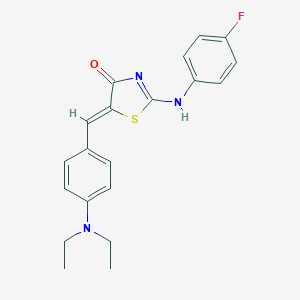 molecular formula C20H20FN3OS B307902 (5Z)-5-[[4-(diethylamino)phenyl]methylidene]-2-(4-fluoroanilino)-1,3-thiazol-4-one 