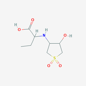 molecular formula C8H15NO5S B3079056 2-[(4-Hydroxy-1,1-dioxothiolan-3-yl)amino]butanoic acid CAS No. 1059732-17-0