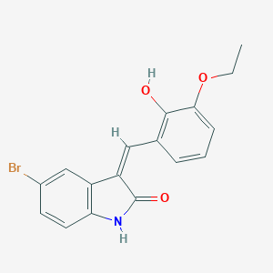 molecular formula C17H14BrNO3 B307906 (3Z)-5-bromo-3-(3-ethoxy-2-hydroxybenzylidene)-1,3-dihydro-2H-indol-2-one 