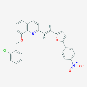 molecular formula C28H19ClN2O4 B307917 8-[(2-Chlorobenzyl)oxy]-2-[2-(5-{4-nitrophenyl}-2-furyl)vinyl]quinoline 