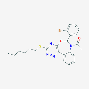 1-[6-(2-bromophenyl)-3-(hexylsulfanyl)[1,2,4]triazino[5,6-d][3,1]benzoxazepin-7(6H)-yl]ethanone