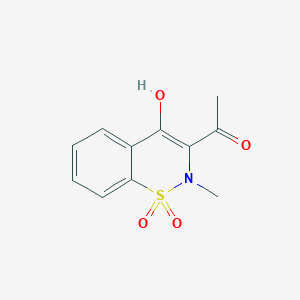 molecular formula C11H11NO4S B3079259 1-(4-Hydroxy-2-methyl-1,1-dioxido-2H-benzo[e][1,2]thiazin-3-yl)ethanone CAS No. 106346-00-3