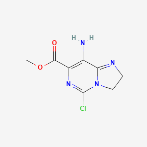 molecular formula C8H9ClN4O2 B3079262 Methyl 8-amino-5-chloro-2,3-dihydroimidazo[1,2-c]pyrimidine-7-carboxylate CAS No. 106350-23-6