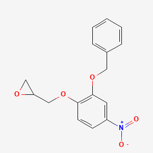 molecular formula C16H15NO5 B3079297 2-[[4-硝基-2-(苯甲氧基)苯氧基]甲基]环氧乙烷 CAS No. 1064662-53-8