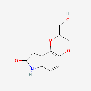 molecular formula C11H11NO4 B3079298 2-(hydroxymethyl)-7,9-dihydro-2H-[1,4]dioxino[2,3-e]indol-8(3H)-one CAS No. 1064662-61-8