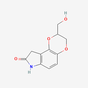 molecular formula C11H11NO4 B3079298 2-(羟甲基)-7,9-二氢-2H-[1,4]二氧杂环[2,3-e]吲哚-8(3H)-酮 CAS No. 1064662-61-8