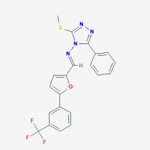 molecular formula C21H15F3N4OS B307932 3-(methylsulfanyl)-5-phenyl-N-({5-[3-(trifluoromethyl)phenyl]-2-furyl}methylene)-4H-1,2,4-triazol-4-amine 