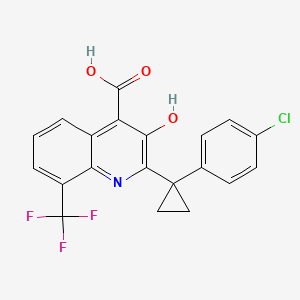 molecular formula C20H13ClF3NO3 B3079336 2-(1-(4-氯苯基)环丙基)-3-羟基-8-(三氟甲基)喹啉-4-羧酸 CAS No. 1067186-56-4