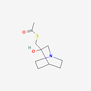 molecular formula C10H17NO2S B3079363 S-[(3-Hydroxy-1-azabicyclo[2.2.2]octan-3-yl)methyl] ethanethioate CAS No. 1067880-99-2