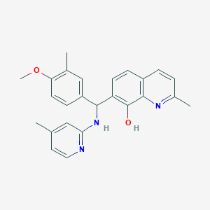 molecular formula C25H25N3O2 B307944 7-[(4-Methoxy-3-methylphenyl)-[(4-methylpyridin-2-yl)amino]methyl]-2-methylquinolin-8-ol 