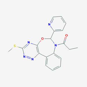 molecular formula C19H17N5O2S B307945 3-(Methylsulfanyl)-7-propionyl-6-(2-pyridinyl)-6,7-dihydro[1,2,4]triazino[5,6-d][3,1]benzoxazepine 