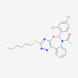1-[6-(2,4-dichlorophenyl)-3-(hexylsulfanyl)[1,2,4]triazino[5,6-d][3,1]benzoxazepin-7(6H)-yl]ethanone