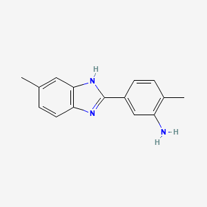 2-methyl-5-(5-methyl-1H-benzimidazol-2-yl)aniline