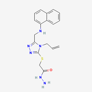 molecular formula C18H20N6OS B3079565 2-({4-allyl-5-[(1-naphthylamino)methyl]-4H-1,2,4-triazol-3-yl}thio)acetohydrazide CAS No. 1071368-70-1