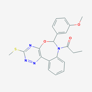 1-[6-(3-METHOXYPHENYL)-3-(METHYLSULFANYL)[1,2,4]TRIAZINO[5,6-D][3,1]BENZOXAZEPIN-7(6H)-YL]-1-PROPANONE