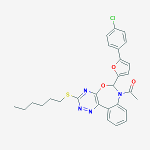 7-acetyl-6-[5-(4-chlorophenyl)-2-furyl]-3-(hexylsulfanyl)-6,7-dihydro[1,2,4]triazino[5,6-d][3,1]benzoxazepine