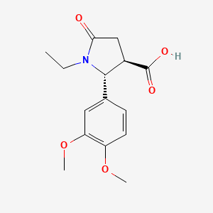 (2R,3R)-2-(3,4-dimethoxyphenyl)-1-ethyl-5-oxopyrrolidine-3-carboxylic acid