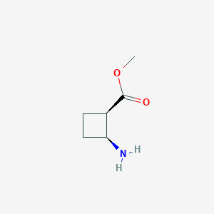 molecular formula C6H11NO2 B3079625 methyl (1R,2S)-2-aminocyclobutane-1-carboxylate CAS No. 1071654-83-5