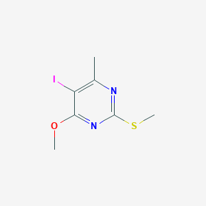 molecular formula C7H9IN2OS B3079631 5-碘-4-甲氧基-2-(甲硫基)-6-甲基嘧啶 CAS No. 107166-95-0