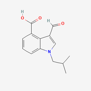 molecular formula C14H15NO3 B3079632 3-formyl-1-isobutyl-1H-indole-4-carboxylic acid CAS No. 1071914-76-5