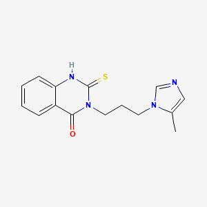 3-[3-(5-methyl-1H-imidazol-1-yl)propyl]-2-sulfanylidene-1,2,3,4-tetrahydroquinazolin-4-one